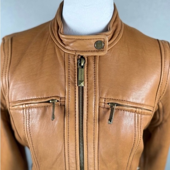 ✨ Michael Kors Genuine Leather Moto Jacket ✨ - Picture 2 of 8